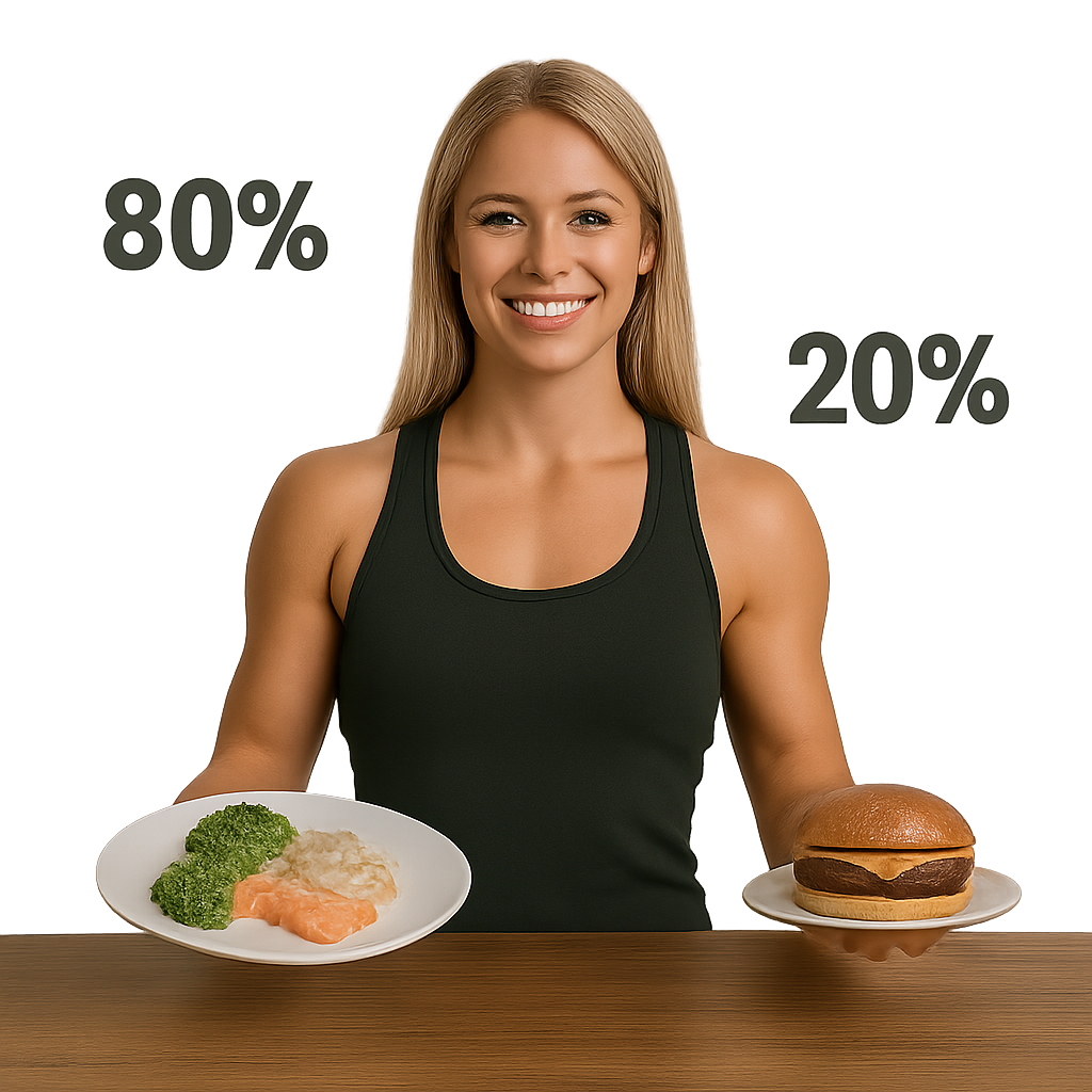 80 Prozent gesund 20 Prozent Junk Food 80 Prozent gesund 20 Prozent Junk Food