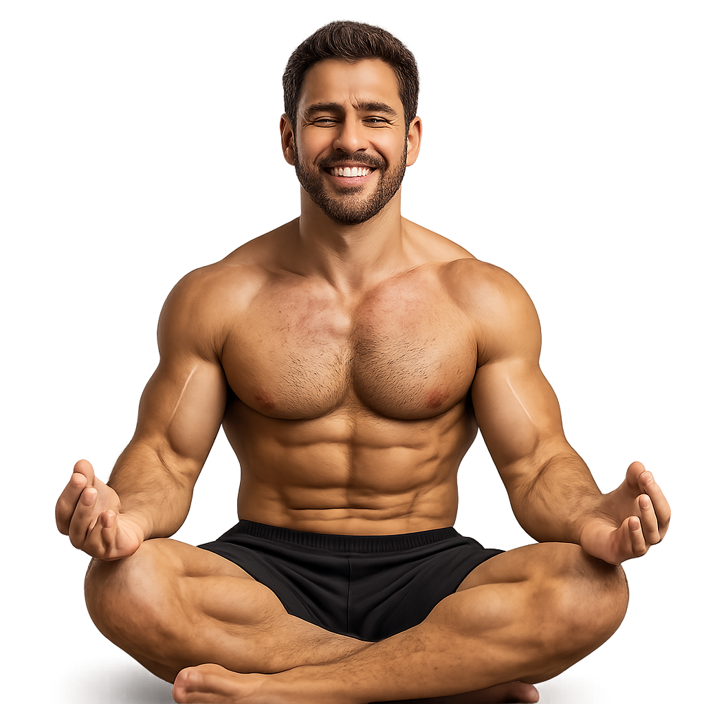 Muskulöser Mann macht Yoga Muskulöser Mann macht Yoga
