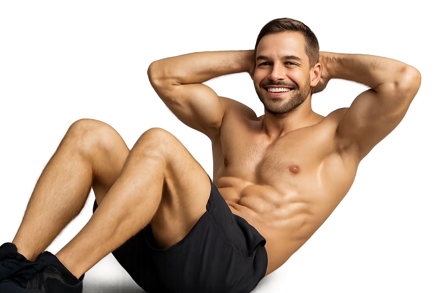 Mann macht Crunches