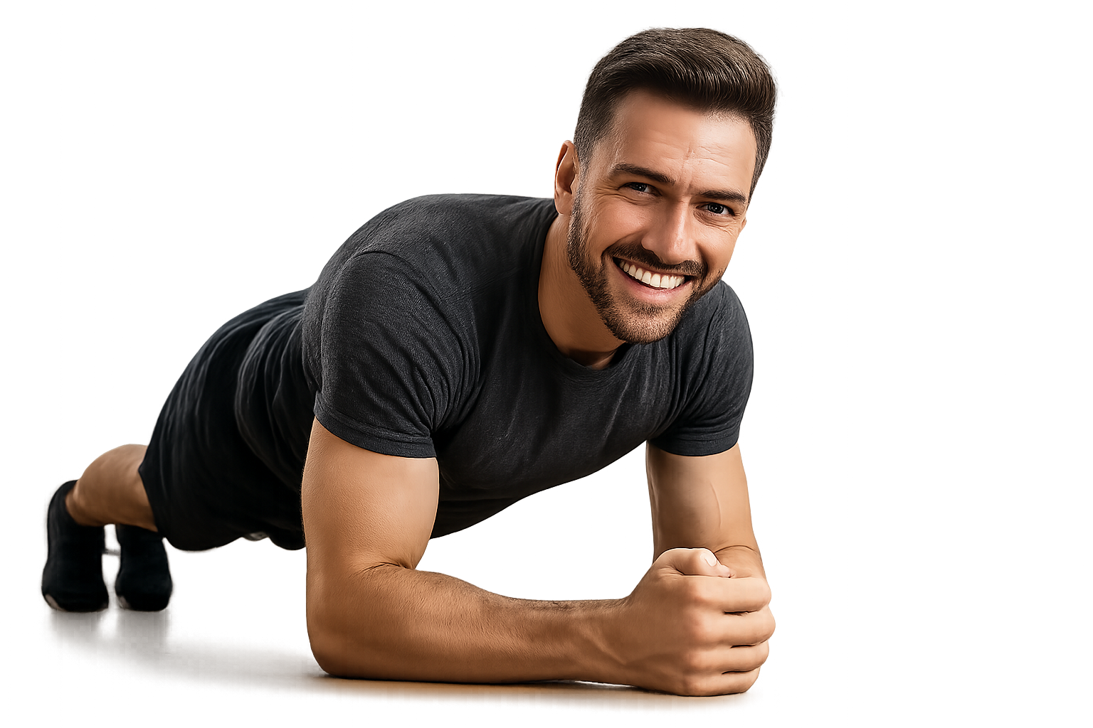 Mann macht Plank