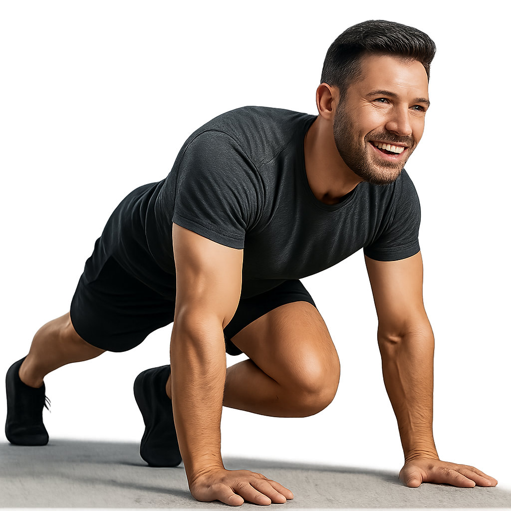 durchtrainierter Mann macht Mountain Climbers durchtrainierter Mann macht Mountain Climbers