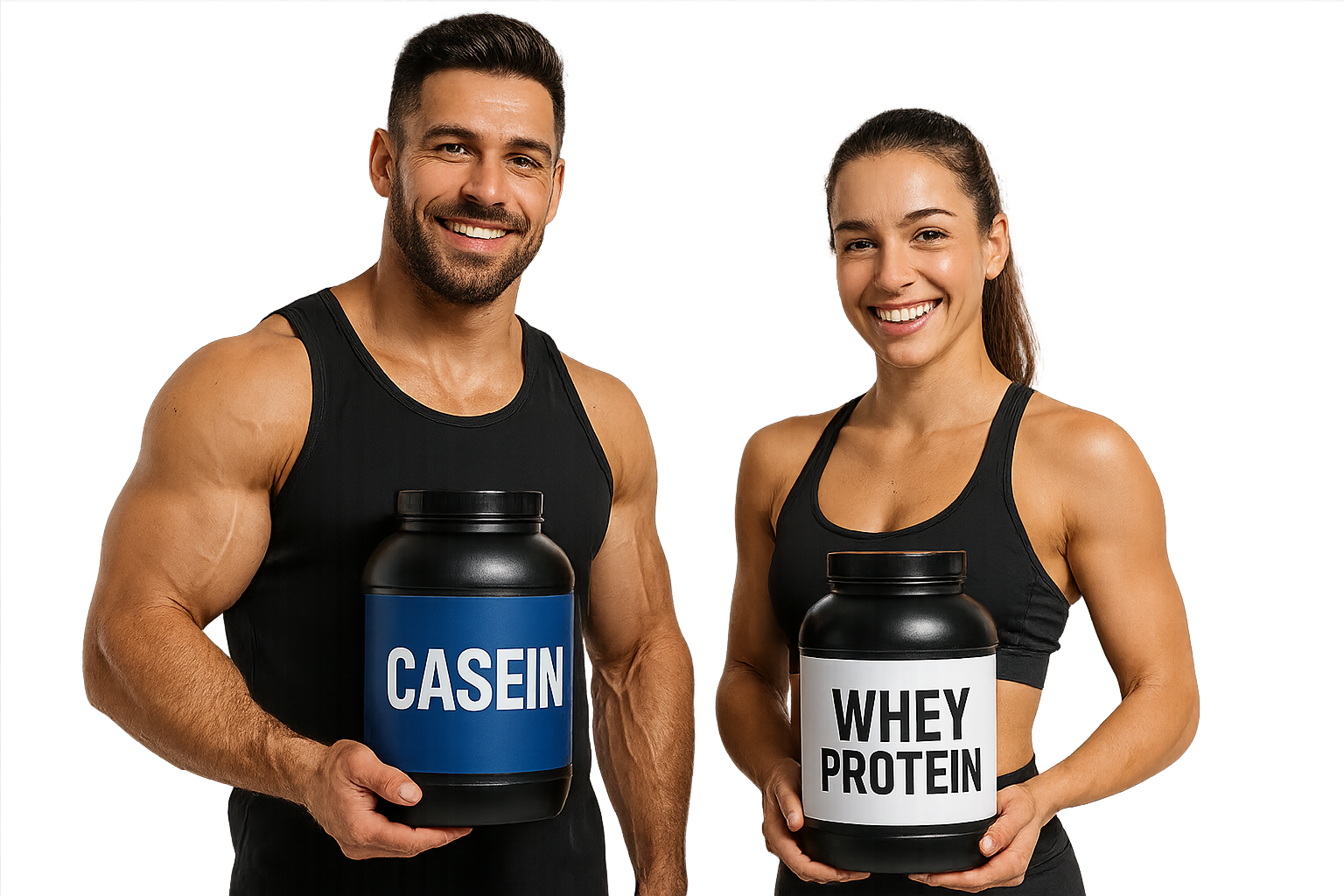 Fitness Paar mit Protein