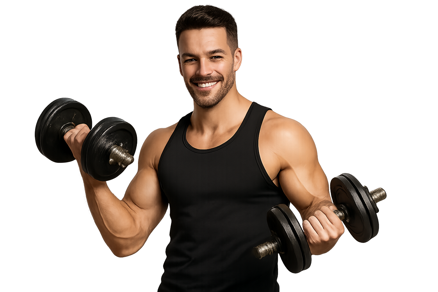 Mann mit Kurzhanteln